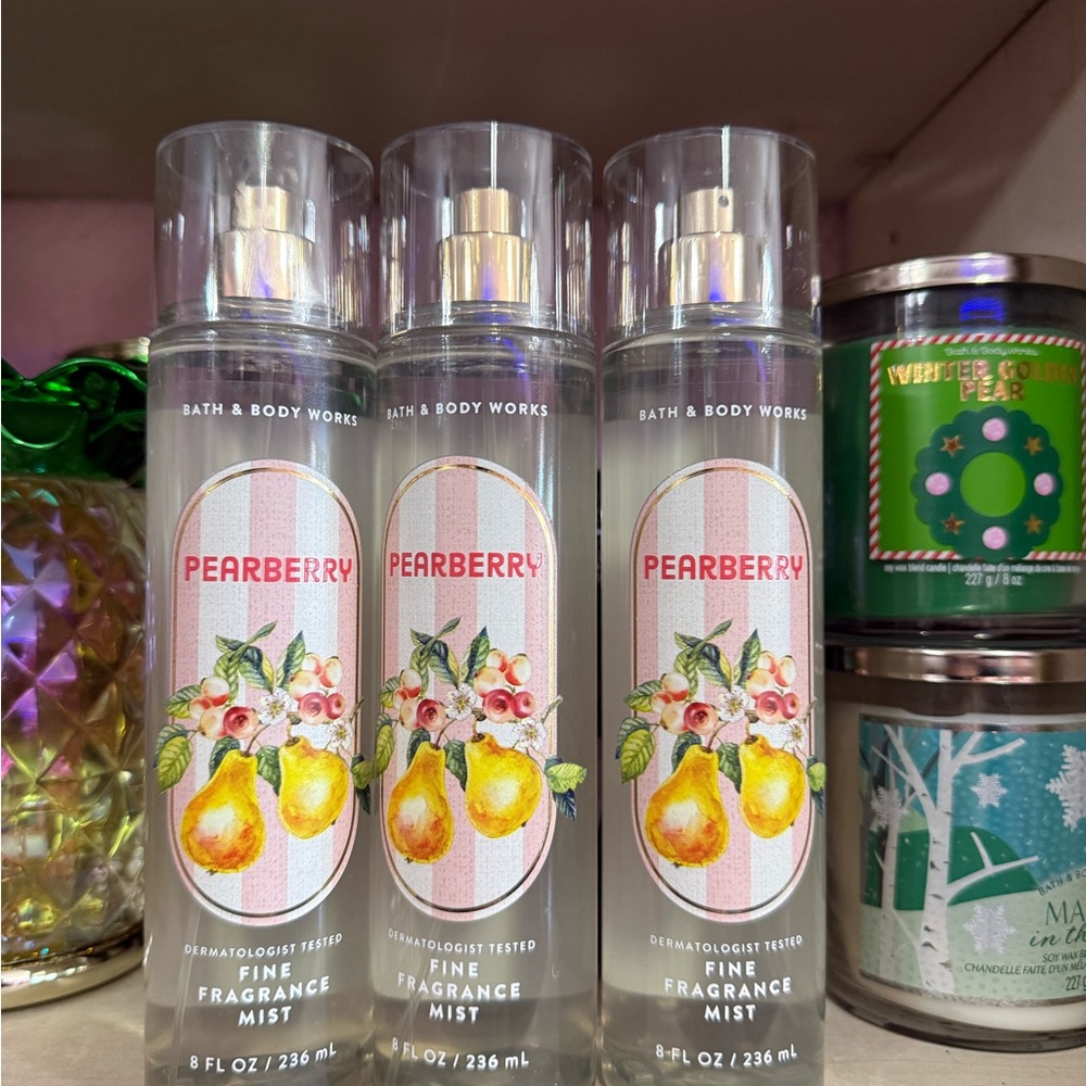 3 Bath & Body Works Pearberry Fine Fragrance Mist - Pink/Yellow